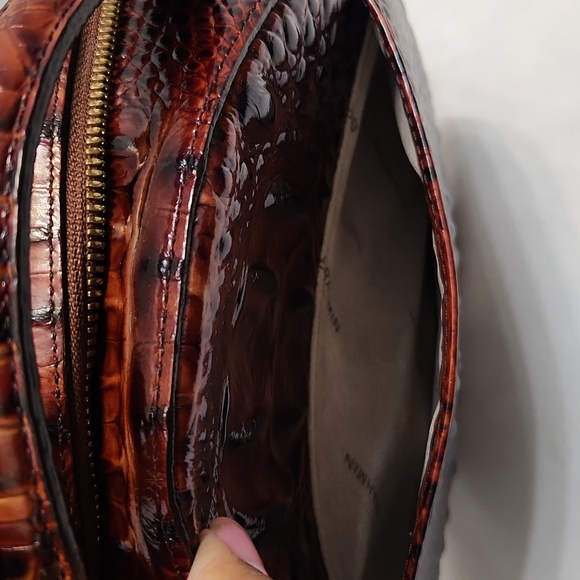 Brahmin Lane Crossbody Bag In Peacan Melbourne Croc Embossed Leather - Picture 13 of 15